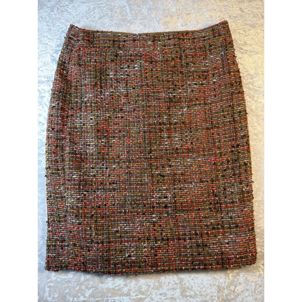 J.Crew The Pencil Skirt Womens 4 Multicolor Boucle Tweed Textured Lined